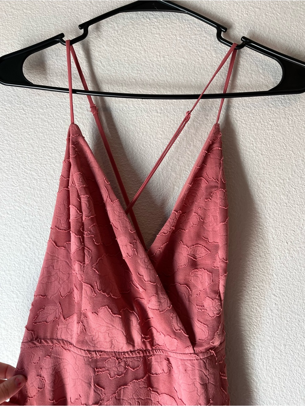 Speechless Dusty Rose Lace Mini Dress with Crisscross Straps - Picture 3 of 7